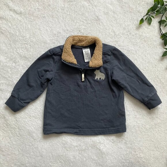Just One You by Carter's Navy Bear Baby Sweater 9M | Casual Sherpa Colla… - Picture 14 of 14
